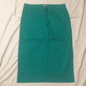 Green Denim Skirt